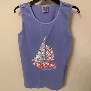 ZTA Zeta Tau Alpha Sailboat Comfort Colors Tank